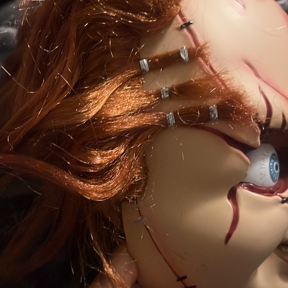 Chucky Mask Creepy Chucky Full Head Mask with Hair Realistic Cosplay Costume - Picture 8 of 9